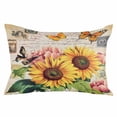 thumbnail image 1 of Vintage Sunflower Throw Pillow Cover 20 x 26 Inch Decorative Pillow Cover Spring Summer Botanical Floral Rustic Lumbar Pillowcase Seasonal Rectangle Cushion Case for Couch Sofa Bed Living Room, 1 of 7