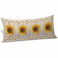 thumbnail image 1 of Vintage Sunflower Throw Pillow Covers Summer Yellow Floral Vine Fruit Wood Grain Decorative Lumbar Pillow Cover Rectangle Cushion Case for Sofa Couch Bed Living Room Bedroom 20 X 60 Inches, 1 of 9