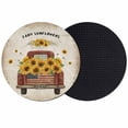 thumbnail image 1 of Vintage Sunflower Truck Coasters Set of 2, Absorbent Coasters for Drinks, Summer Botanical Pastoral Retro Art Coaster for Desk Coffee Table Protection, Home Decor House Warming Gifts 4", 1 of 8