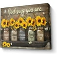 thumbnail image 1 of Vintage Sunflower Wall Art Canvas Christian Scripture Decor Print God Says You Are Painting Framed Modern Artwork For Living Room Bedroom Bathroom Office Home 16x20 In, 1 of 7