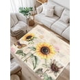 thumbnail image 1 of Vintage Sunflowers Area Rug for Bedroom 4x6 Ft Country Floral Pastoral Letter Background Super Soft fuzzy Throw Rug Non-Slip Fluffy Plush Indoor Floor Carpet for Living Room Nursery Home Decor, 1 of 8