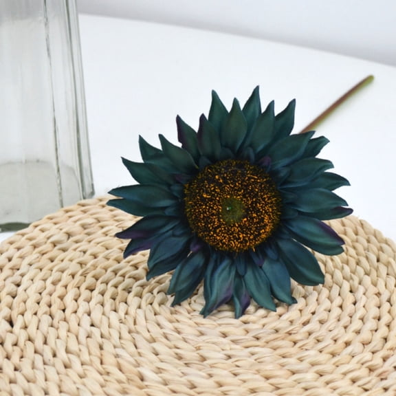 Vintage Sunflowers Artificial Flowers Silk with Stem Fall Sunflower Decorations for Home Wedding Party Birthday Bulk Dark Center Single Autumn 1Pcs