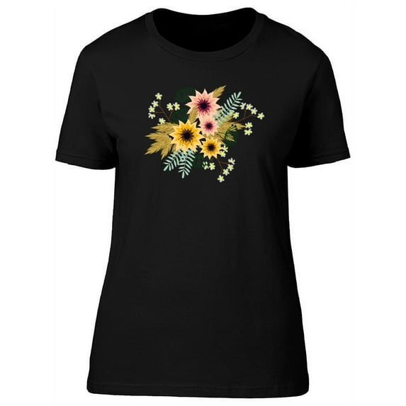 Vintage Sunflowers Collage T-Shirt Women -Image by Shutterstock, Female x-Large