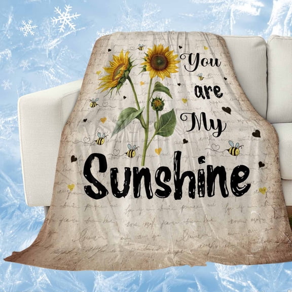 Vintage Sunflowers Cooling Blanket,Lightweight Breathable Summer Throw Blanket with Double Sided Cold Effect,You Are My Sunshine Farmhouse Floral Picnic Blankets Bed Sheet for Hot Sleepers 30"x40"