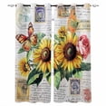 thumbnail image 1 of Vintage Sunflowers Kitchen Curtains Watercolor Botanical Flowers Cafe Short Curtains for Bathroom Blackout Window Curtain Grommet Small Window Treatment Drapes for Bedroom Living Room 27.5"x39"x2, 1 of 9