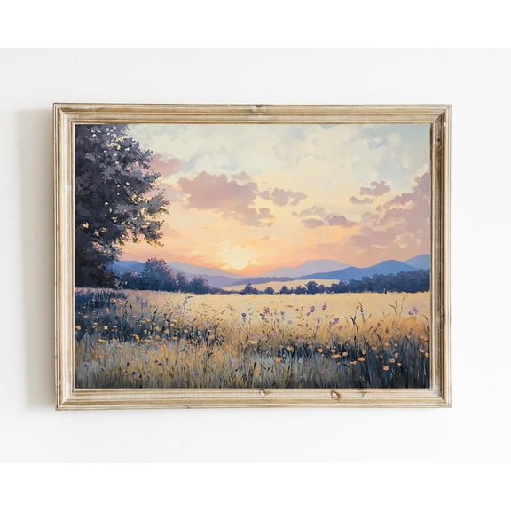 Vintage Sunrise Autumn Sunrise Vintage Country Landscape Wall Art Poster Muted Cottagecore Decor Poster Art E162, Unframed Poster Size 24x36 F03.1.18l74