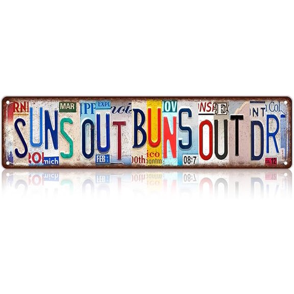 Vintage Suns Out Buns Out Dr Wall Decor Street Signs Metal Tin Signs 16 x 4 Inches