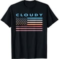 thumbnail image 1 of Vintage Sunset American Flag Cloudy, OK T-Shirt, 1 of 4