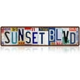 thumbnail image 1 of Vintage Sunset Blvd Wall Decor Street Signs Metal Tin Signs 16 x 4 Inches, 1 of 3