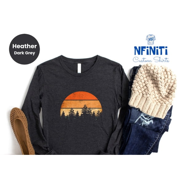 Vintage Sunset Camping Shirt: Nature Adventure Apparel TSHIRT All Size S-5XL