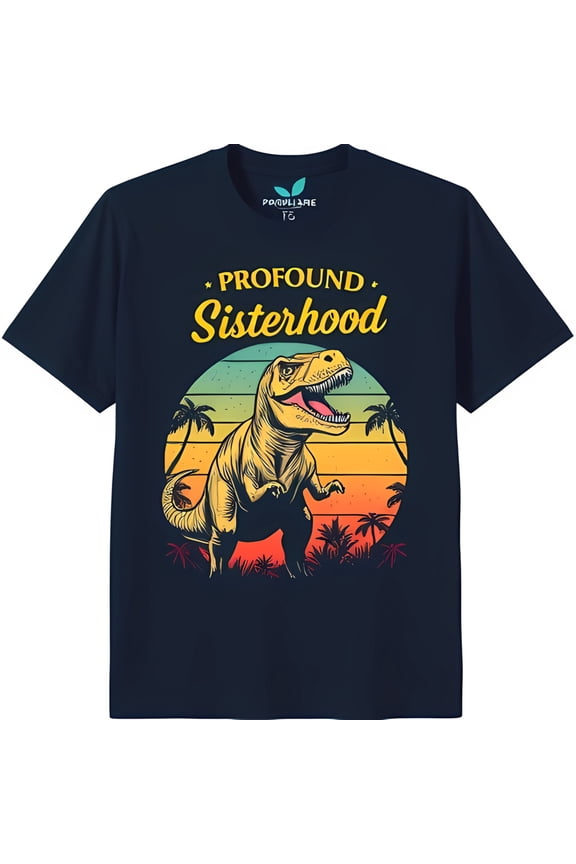 Vintage Sunset Graphic Tee Profound Sisterhood Black T-Shirt