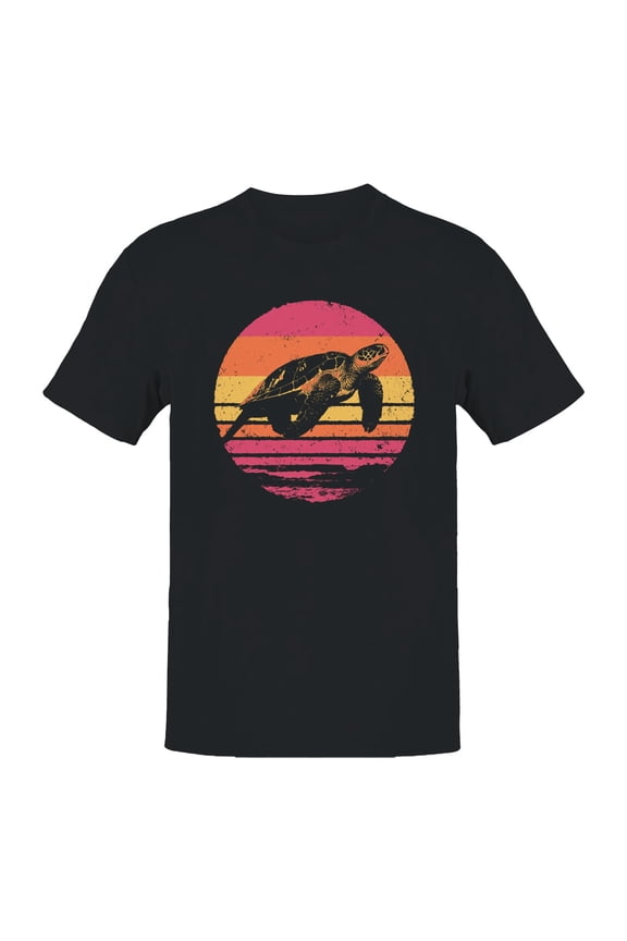 Vintage Sunset Sea Turtle Men's T-shirt