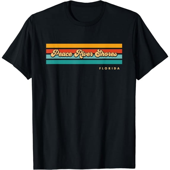 Vintage Sunset Stripes Peace River Shores, Florida T-Shirt