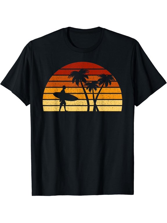 Vintage Sunset Surfing Gift For Surfers T-Shirt