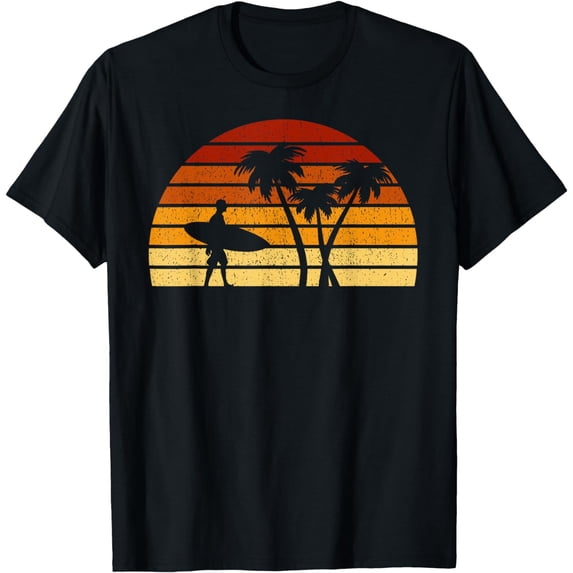 Vintage Sunset Surfing Gift For Surfers T-Shirt mens t shirt,white,women,funny,misfits,men,journey,t-shirt