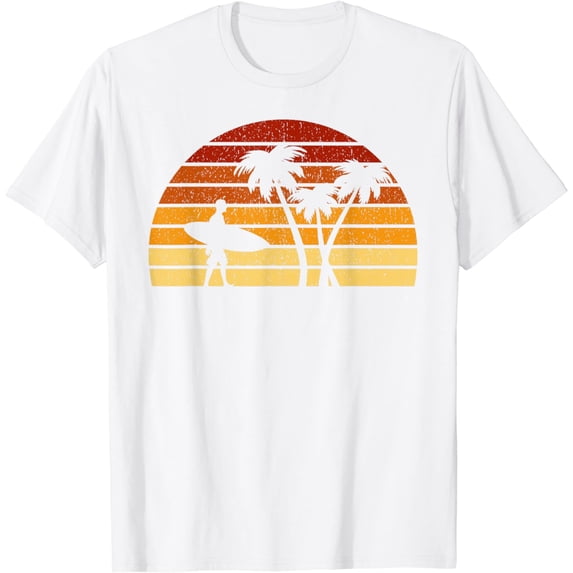 Vintage Sunset Surfing Gift For Surfers T-Shirt