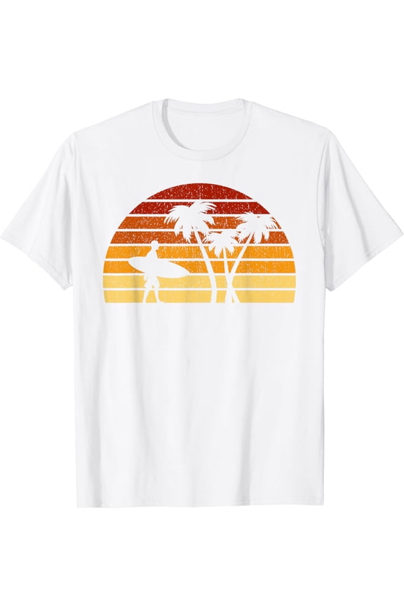 Vintage Sunset Surfing Gift For Surfers T-Shirt