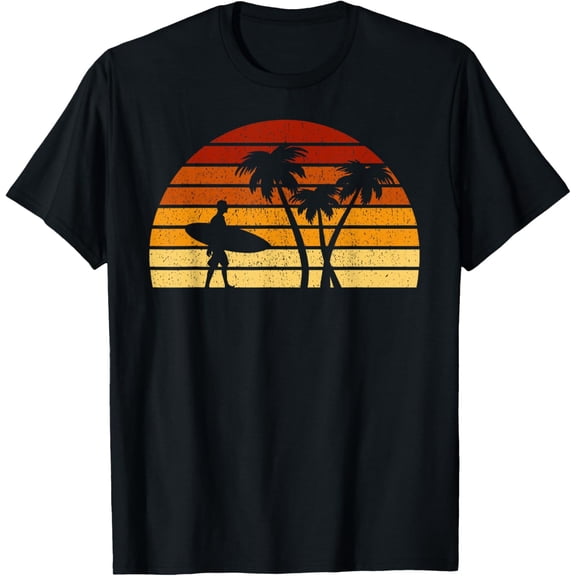 Vintage Sunset Surfing Gift For Surfers T-Shirt