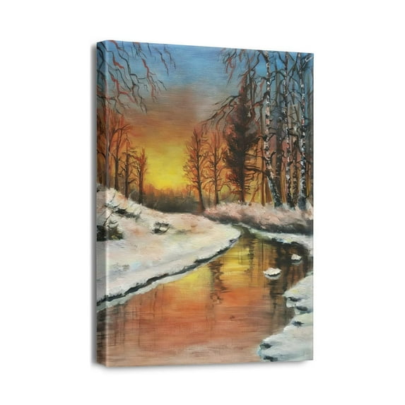 Vintage Sunset12x16 Oil Paintings for Wall Art Prints, Perfect Decor Accent for Home Offices