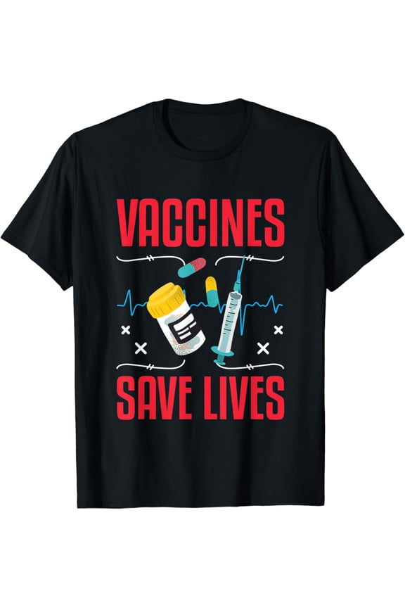 Vintage Support Vaccines Save Lives Nursing School Nurses Day T-Shirt Size S-5Xl Best Birthday Gifts