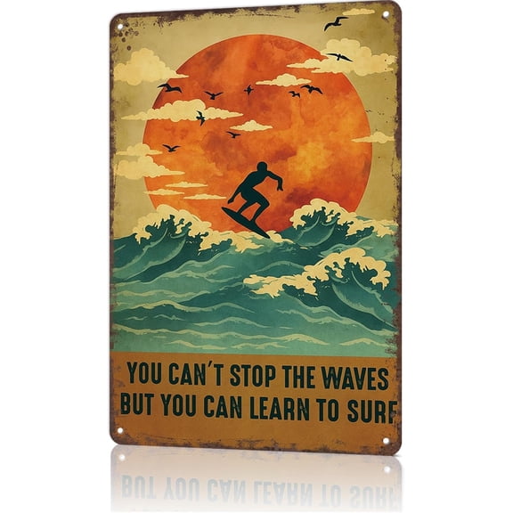 Vintage Surf Boards Metal Tin Sign Poster for Home Bar Garage Office Wall Decor, 8 x 12 Inch