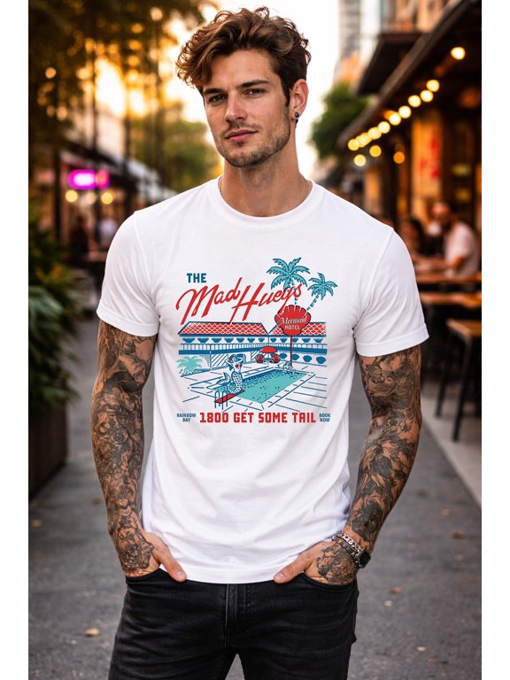 Vintage Surf Graphic T-Shirt “The Mad Hueys” Retro Beach Design S-3XL