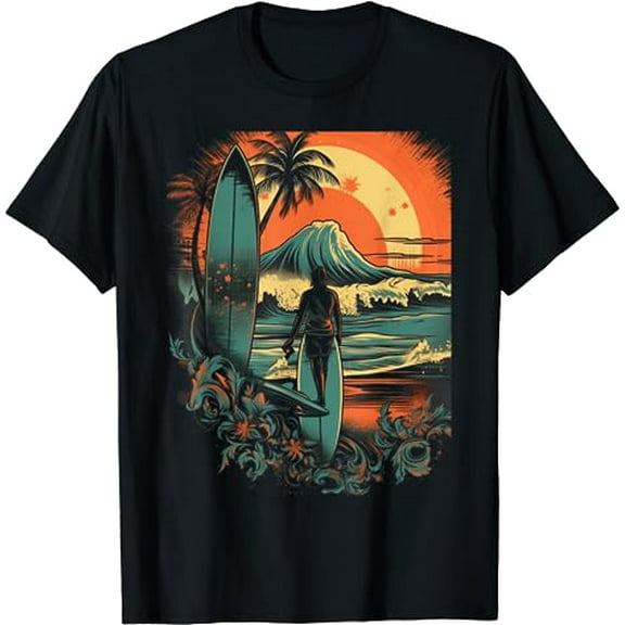 Vintage Surf Surfing Retro Surfer Gifts Graphic Tees T-Shirt