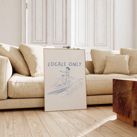 Vintage Surf Wall Art Surf Print Surfboard Art Print Locals Only Poster Surfing Home Decor Retro Surf Art 1 Print Wall Art, Modern Wall Decor, 8x12 UNFRAMED