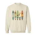 thumbnail image 1 of Vintage Surfboards Sunset Palms Coastal Retro Style Graphic Sweatshirt, for men & women, up to size 5XL, 1 of 3