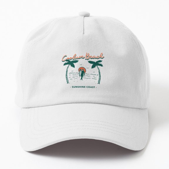 Vintage Surfer Coolum Beach Baseball Cap, Surf Graphic Design