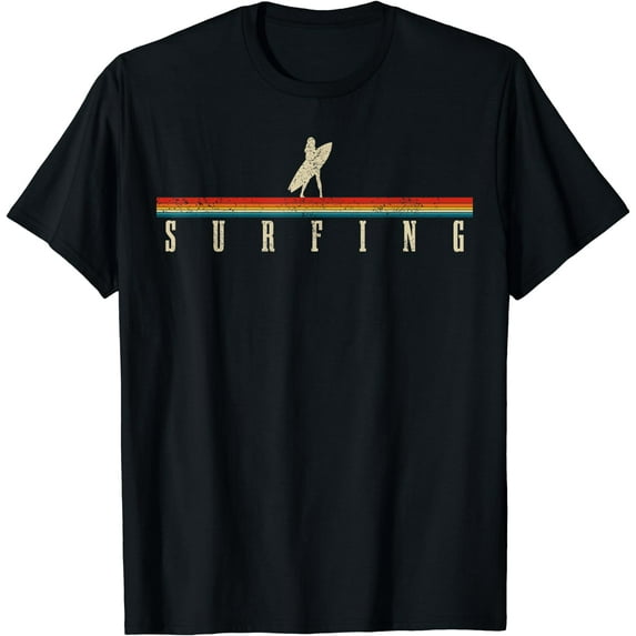 Vintage Surfer Retro Surfing Beach Surf T-Shirt Black X-Large