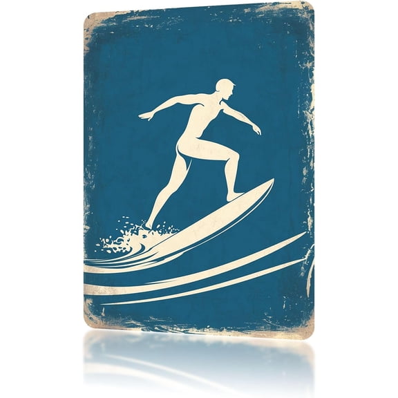 Vintage Surfing Metal Sign Surfing Funny Tin Signs Home Wall Decor Beach Aluminum Sign Retro Garden Garage Signs 812 Inch