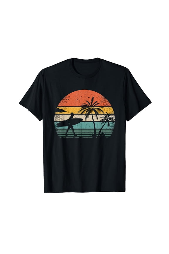 Vintage Surfing Retro Surf Style Palm Tree For Surfers T-Shirt