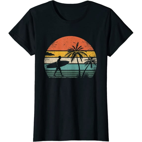 Vintage Surfing Retro Surf Style Palm Tree For Surfers T-Shirt