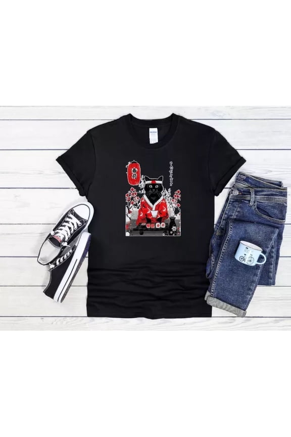 Vintage Sushi Cat T-Shirt Japanese Art Men Women Unisex Shirt Hoodie Baseball 4219 Best Birthday Gifts