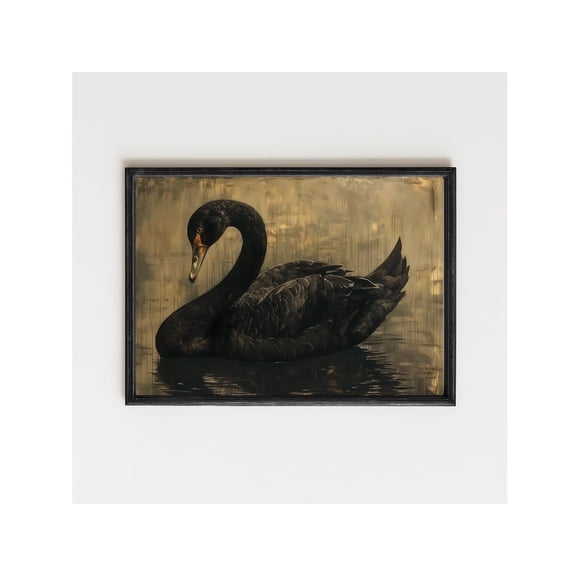 Vintage Swan Poster - Chateaucore – French Country Decor - France Vintage Posters, Stretched Canvas Size 8x12
