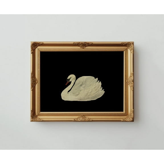 Vintage Swan Print, Neutral Cottagecore Wall Art, Minimalist Decor, Gallery Wall Print, Shipped Artwork Home Decor #94, Unframed Poster Size 12x18