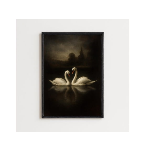 Vintage Swans Poster - Chateaucore – French Country Decor - France Vintage Posters, Unframed Poster Size 8x12