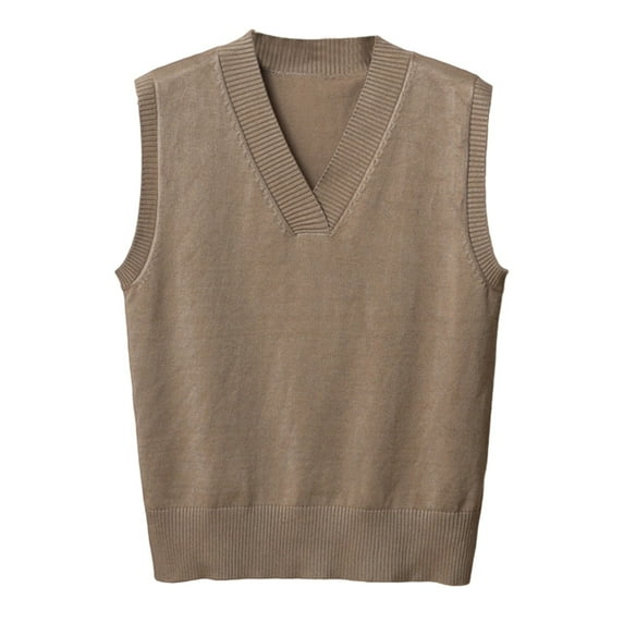 Vintage Sweater Vest Women Trendy Knit Top for Fall Wardrobe Women's V Neck Sleeveless Pullover Thin Cardigan Casual Layering Stretchable Soft Lightweight Tops For Winter Spring Everyday Wear