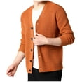 thumbnail image 1 of Vintage Sweaters for Men Big and Tall Cardigans Long Sleeve V-Neck Button Down Ribbed Jackets,M-4XL, 1 of 3