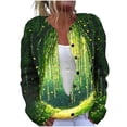 thumbnail image 1 of Vintage Sweaters for Women Long Sleeve Crewneck Button Down Cardigan Outerwear Green XL, 1 of 5