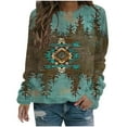 thumbnail image 1 of Vintage Sweatshirt Women, Women's Casual Sweatshirts for Womens Retro Ethnic Style Printing Tops Autumn Winter Tunic Pullover with Pockets Loose Fit Tracksuit Women's Sweatshirts Comfy Fall Clothes, 1 of 3