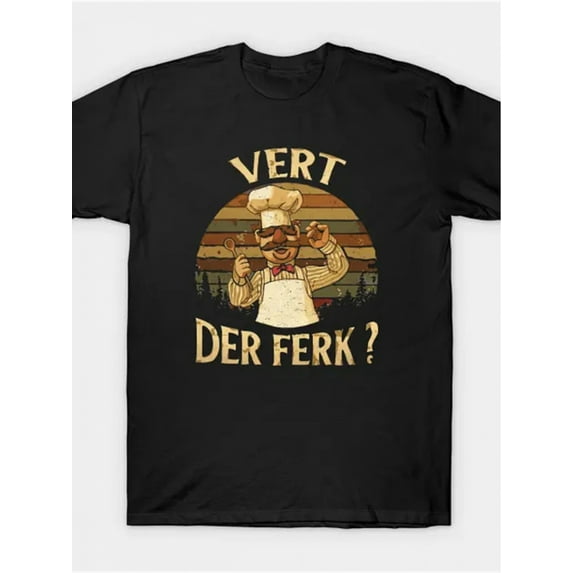 Vintage Swedish Chef T Shirt Men Funny Short Sleeve T-Shirt