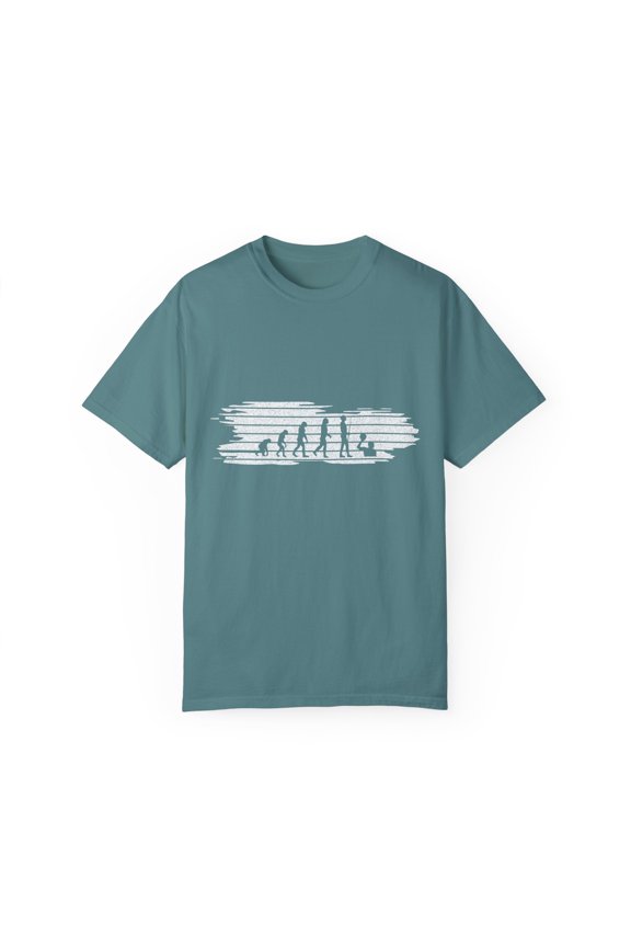 Vintage Swimming Games Evolving Players Gag Gift Funny Swimmers Illustration Pun Men Women Unisex Garment-Dyed T-shirt
