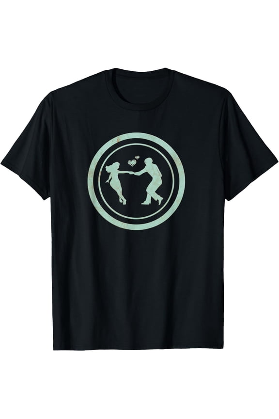 Vintage Swing Dance Silhouette Ballroom Dancing Tshirt Tee