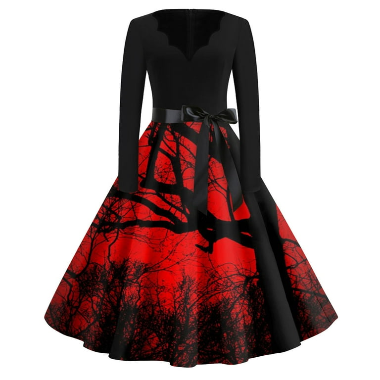 Long sleeve 50s swing dress hotsell