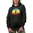thumbnail image 1 of Vintage Swinging Golf Player, Golfing or Golfer Themed Merch Gift, Black Hooded Sweatshirt or Hoodie, Medium, 1 of 5