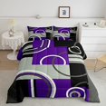 Vintage Swirls Bedding Sets Twin Purple Black Grey Comforter For Kids