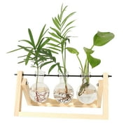 Vintage Swivel Planter with Wooden, StandRetro Hydroponic Vase for Succulents, Air Plants & Home Decor, Indoor Terrarium Decoration