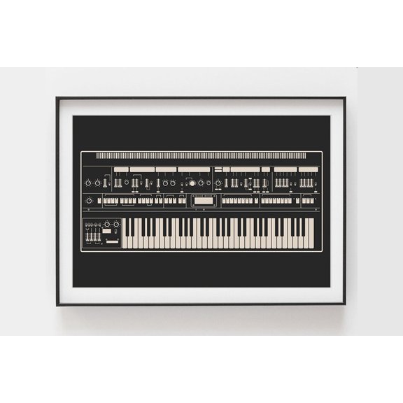 Vintage Synthesizer Electronic Music Wall Art Decor Unframed Paper Print